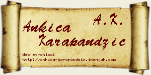 Ankica Karapandžić vizit kartica